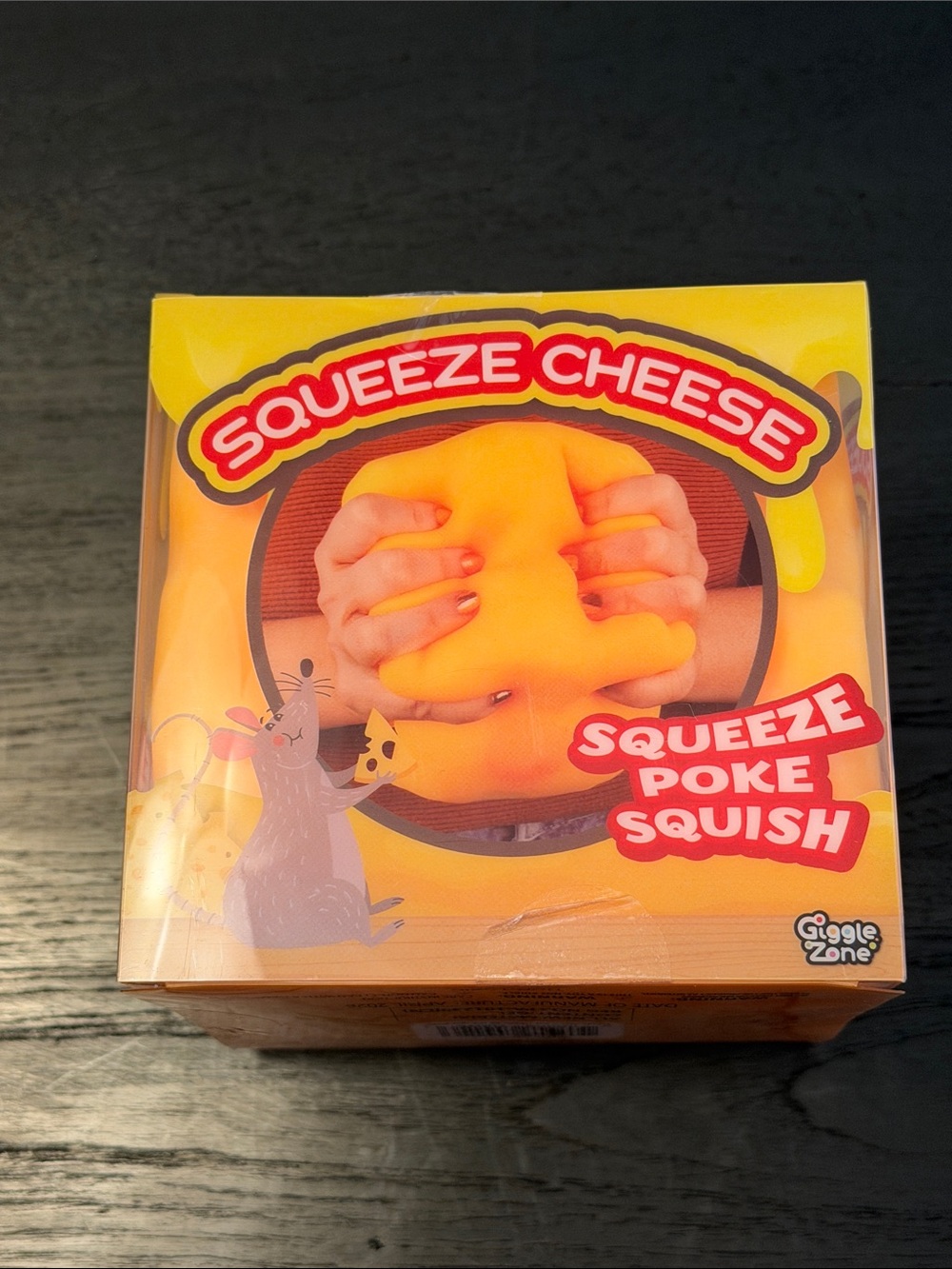Big Squeeze Cheese Yellow Kids  - Squishy toy measures 5in x 5in - brand new